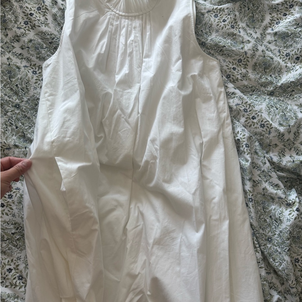 Banana Republic White Pleated Dress